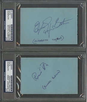 Elizabeth Taylor, Paul Jones, and Richard Burton Autographed Cuts (PSA/DNA)